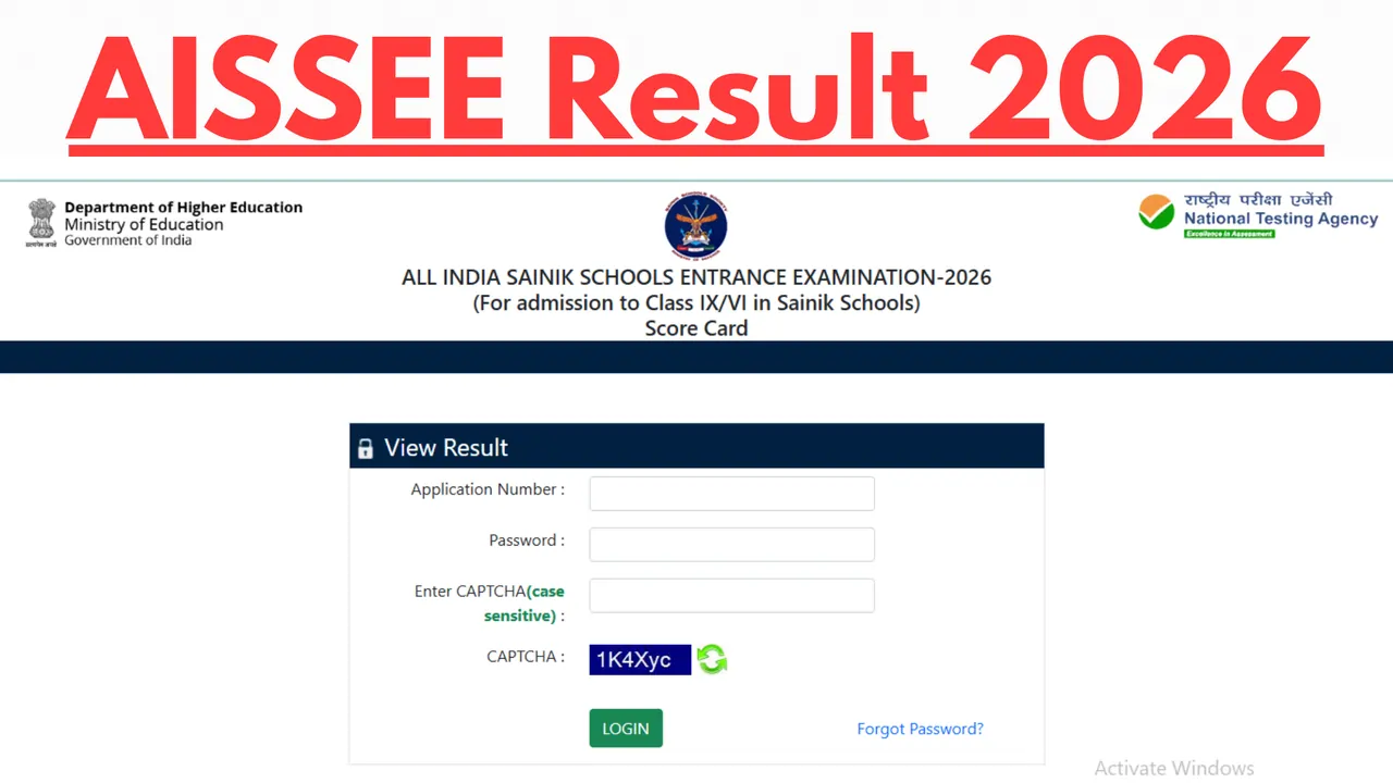 AISSEE Result 2026 Declared: Complete Details on All India Sainik School Entrance Exam Class 6 & 9 Scorecard, Merit List and PDF Download