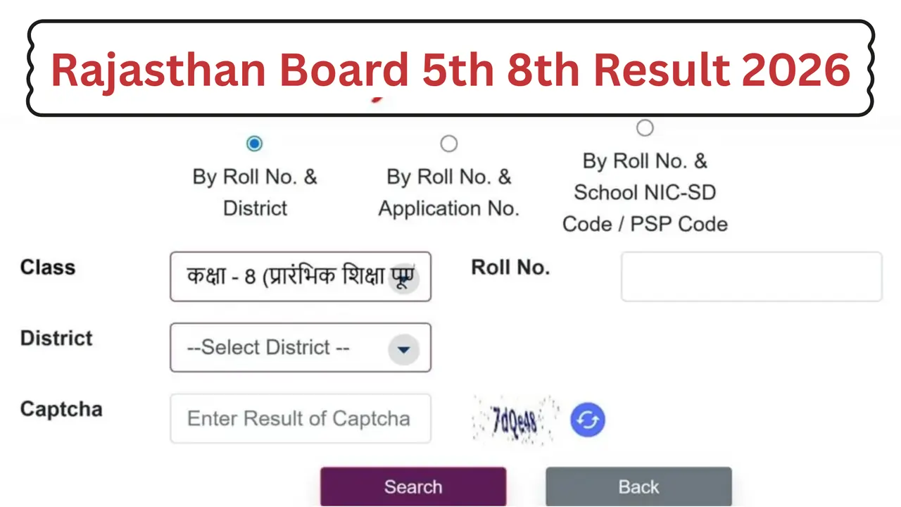 Rajasthan Board 5th 8th Result 2026