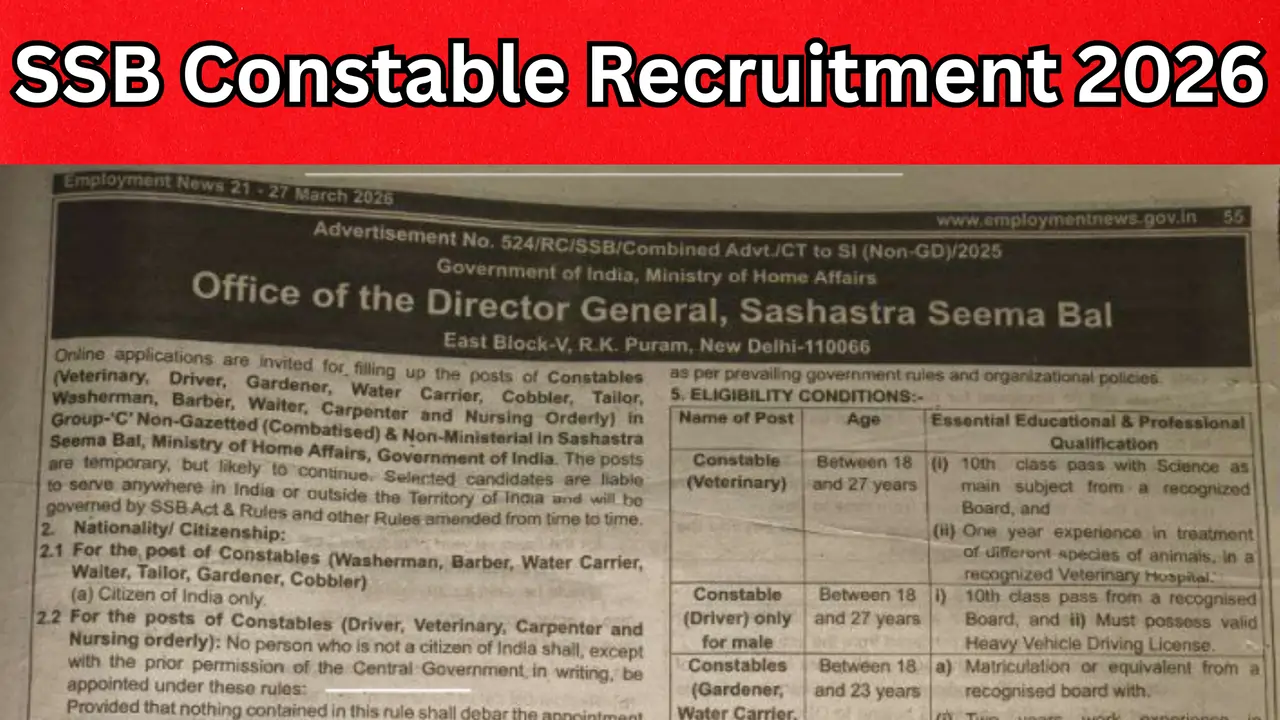 SSB Constable Recruitment 2026