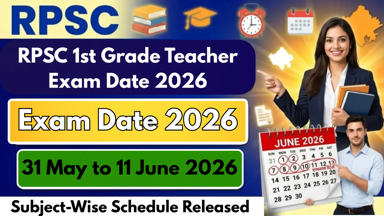 RPSC 1st Grade Teacher Exam Date 2026